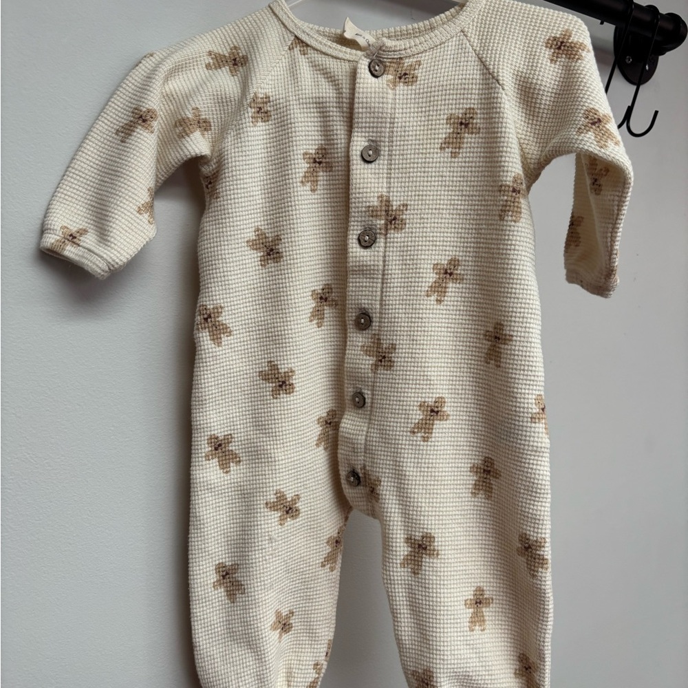 Quincy Mae waffle One Piece with gingerbread Print